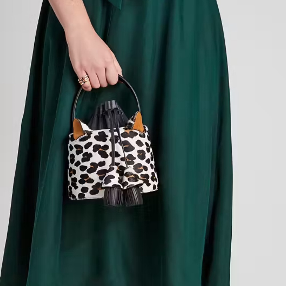 NWT Kate Spade Butter Black and White Leopard Mini Bag - Picture 2 of 3